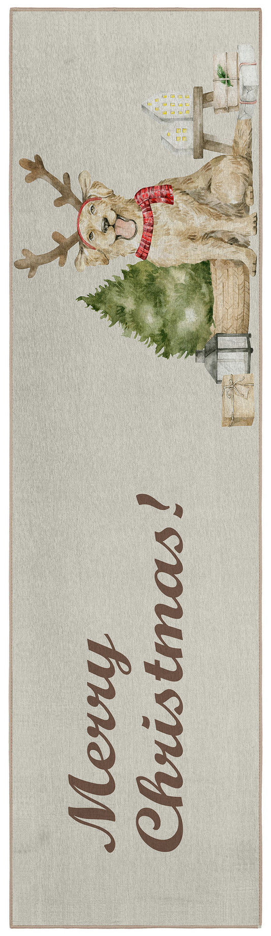 Indoor/Outdoor Wonderland WN8 Beige Washable 2'3" x 7'6" Runner Rug
