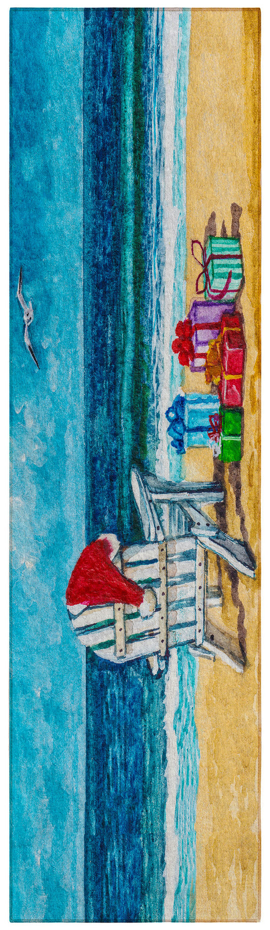 Indoor/Outdoor Wonderland WN9 Ocean Washable 2'3" x 7'6" Runner Rug