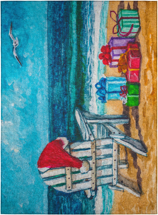 Indoor/Outdoor Wonderland WN9 Ocean Washable 3' x 5' Rug