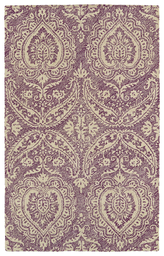 Kaleen Weathered Collection Light Purple Area Rug 5' x 7'6"