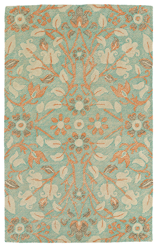 Kaleen Weathered Collection Bright Turquoise Area Rug 9' x 12'