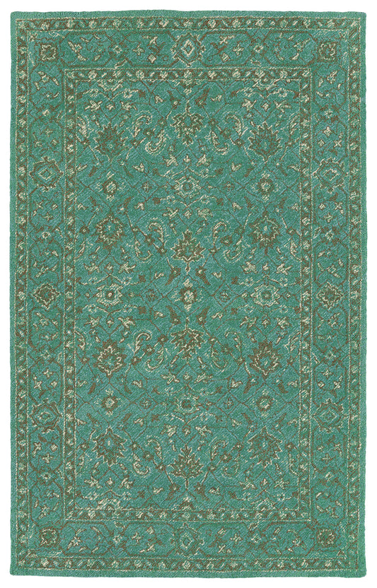Kaleen Weathered Collection Dark Turquoise Area Rug 9' x 12'