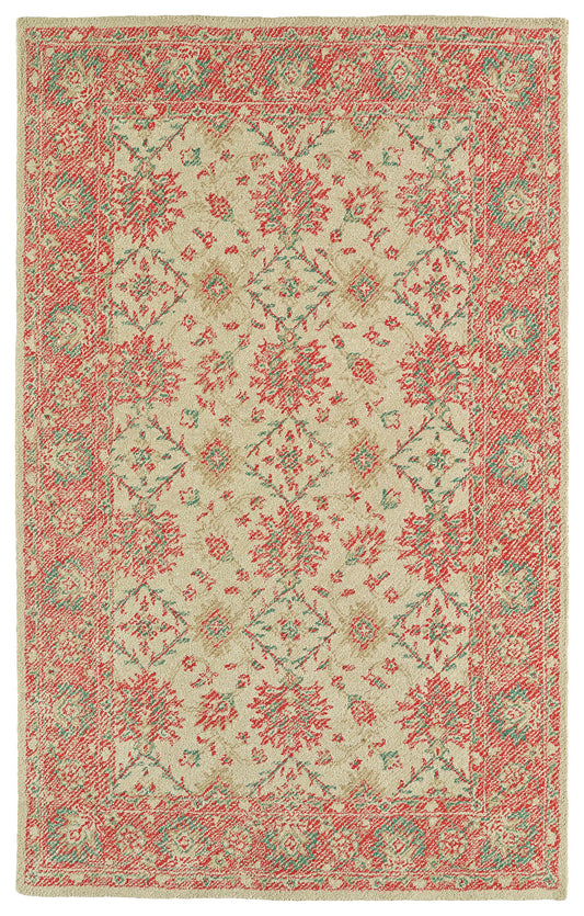 Kaleen Weathered Collection Light Watermelon Area Rug 8' x 10'