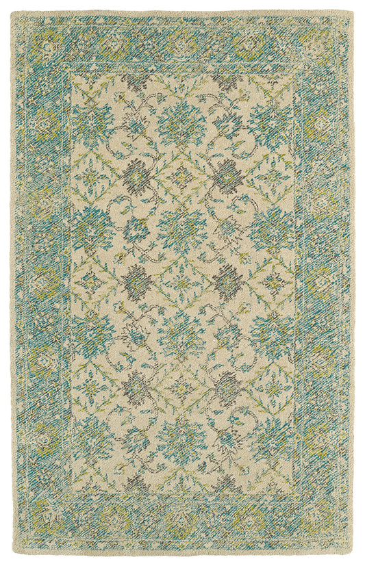 Kaleen Weathered Collection Light Teal Area Rug 9' x 12'