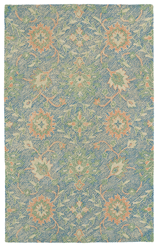 Kaleen Weathered Collection Blue Glacier Area Rug 5' x 7'6"
