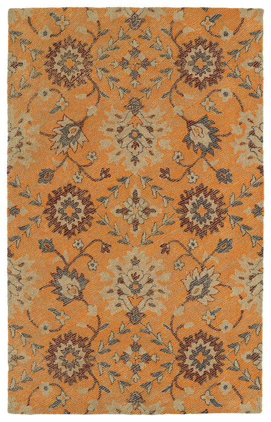 Kaleen Weathered Collection Bright Orange Area Rug 9' x 12'