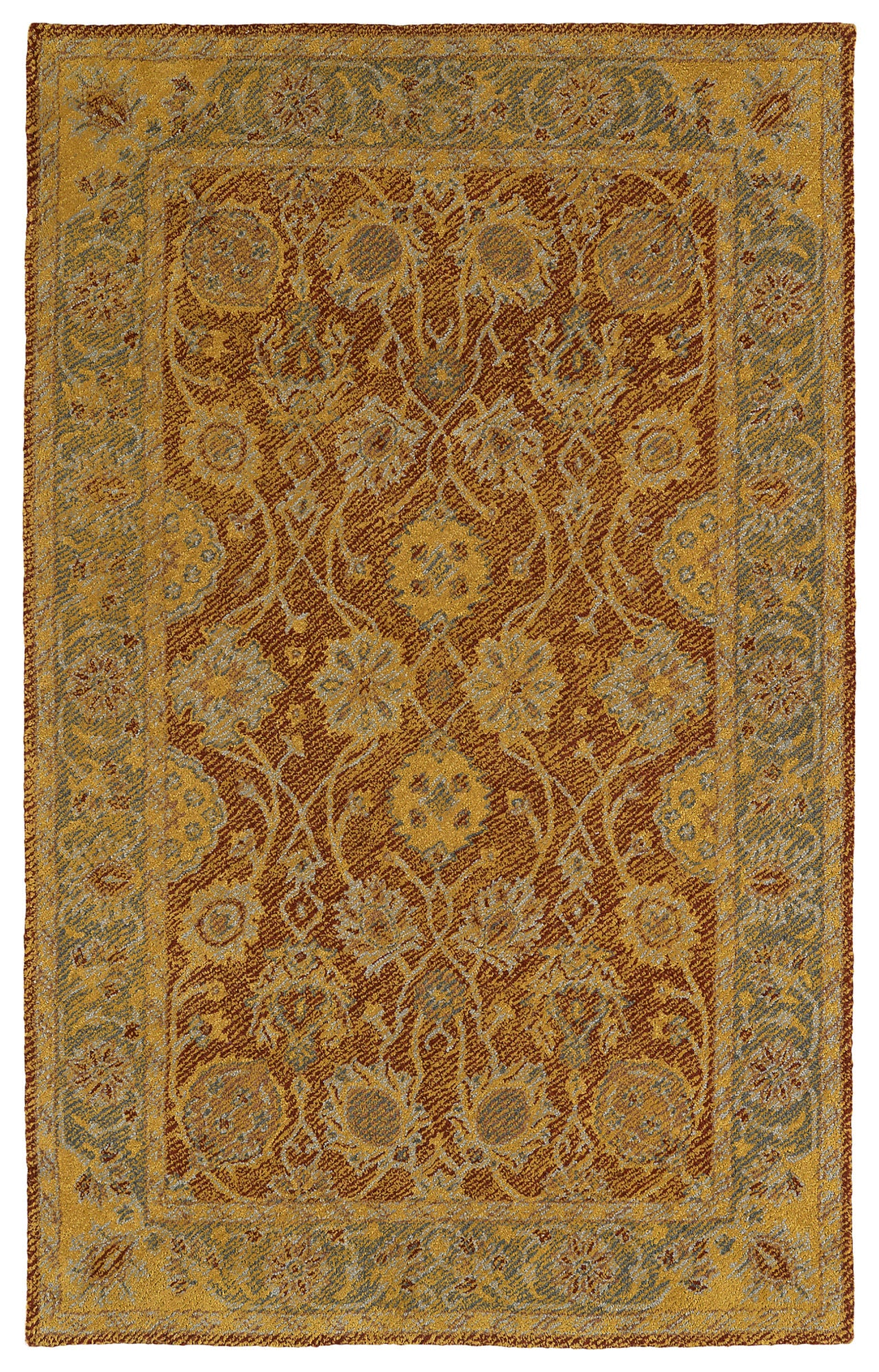 Kaleen Weathered Collection Dark Brick Runner 3' x 10'