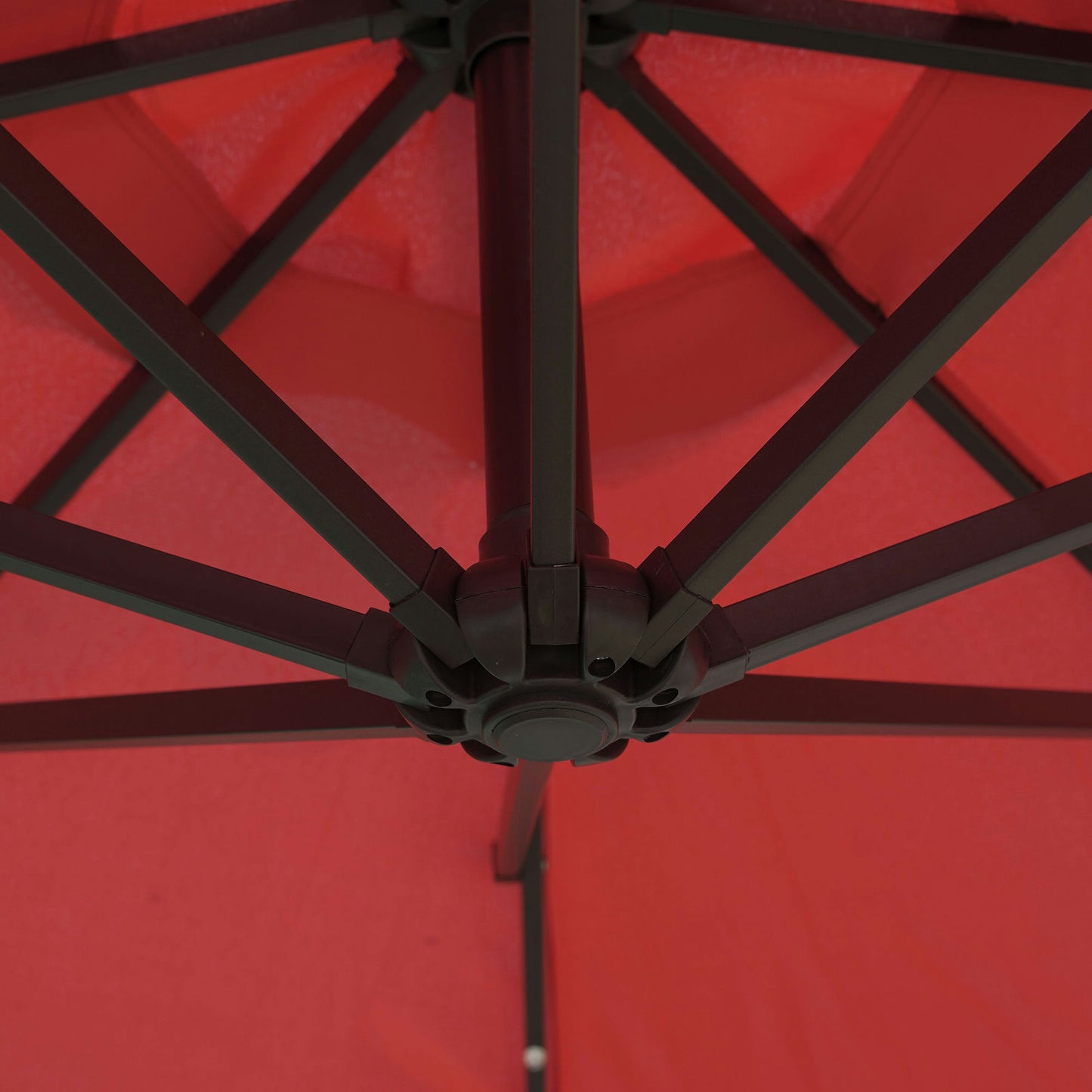 LeisureMod Willry 10 Ft Cantilever Patio Umbrella With Solar Powered LED - Red