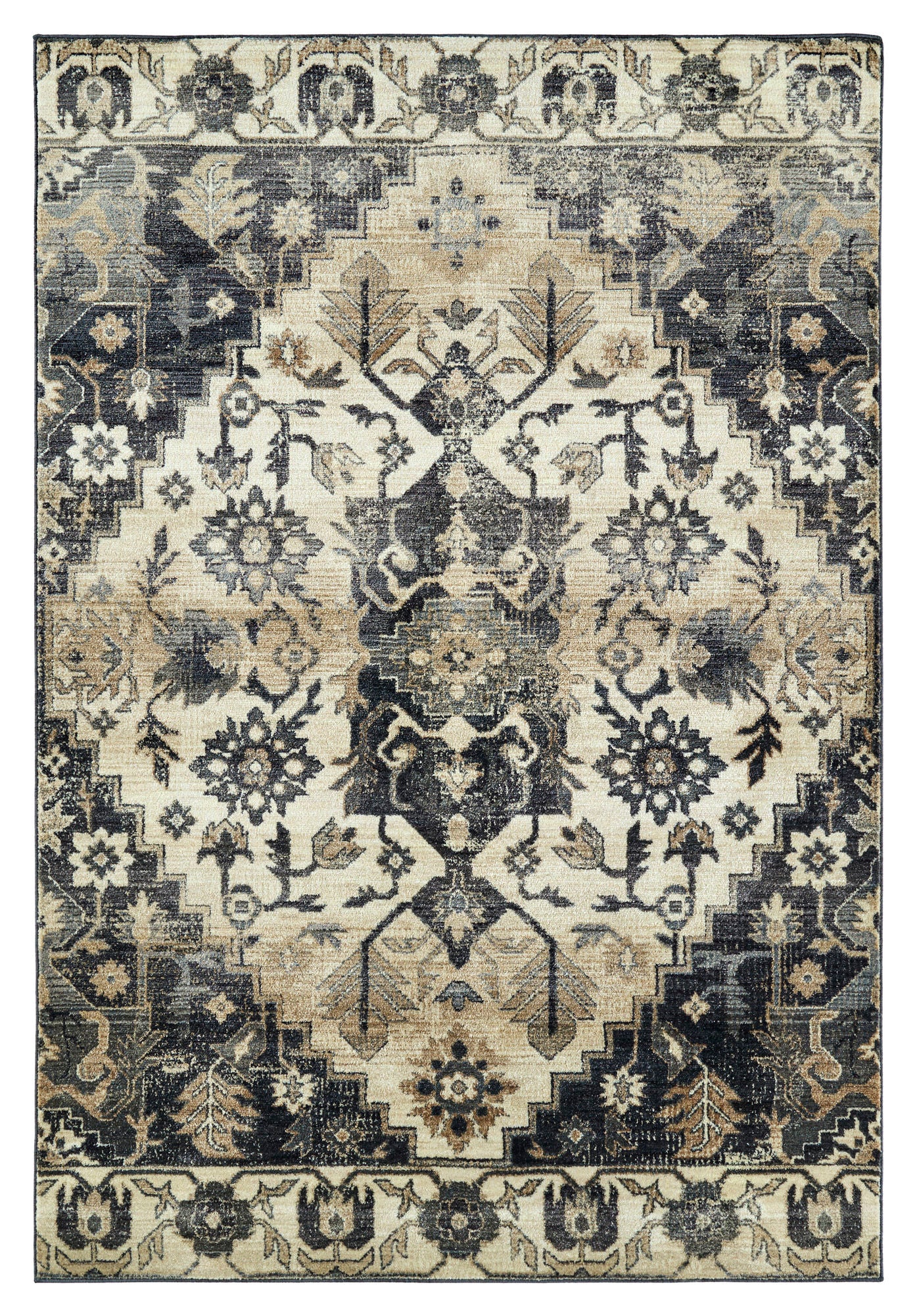 Kaleen Wynnlow Collection Light Navy Throw Rug 1'10" x 2'6"