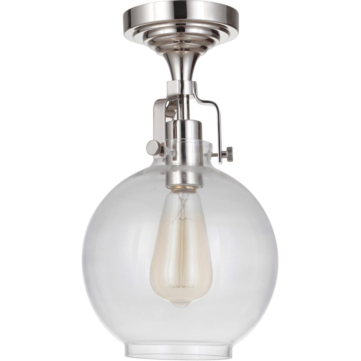 State House Semi Flush Semi Flush 1 Light Polished Nickel, X8308-PLN-C