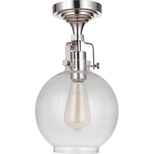 State House Semi Flush Semi Flush 1 Light Polished Nickel, X8308-PLN-C