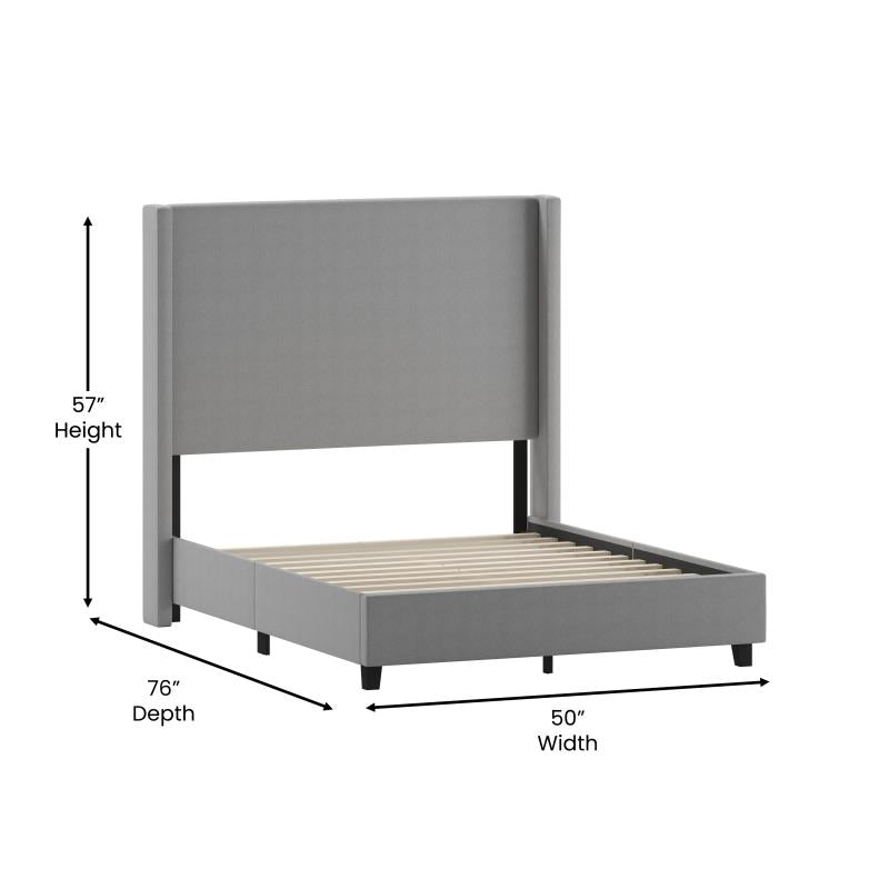 Gray Full Size Platform Bed