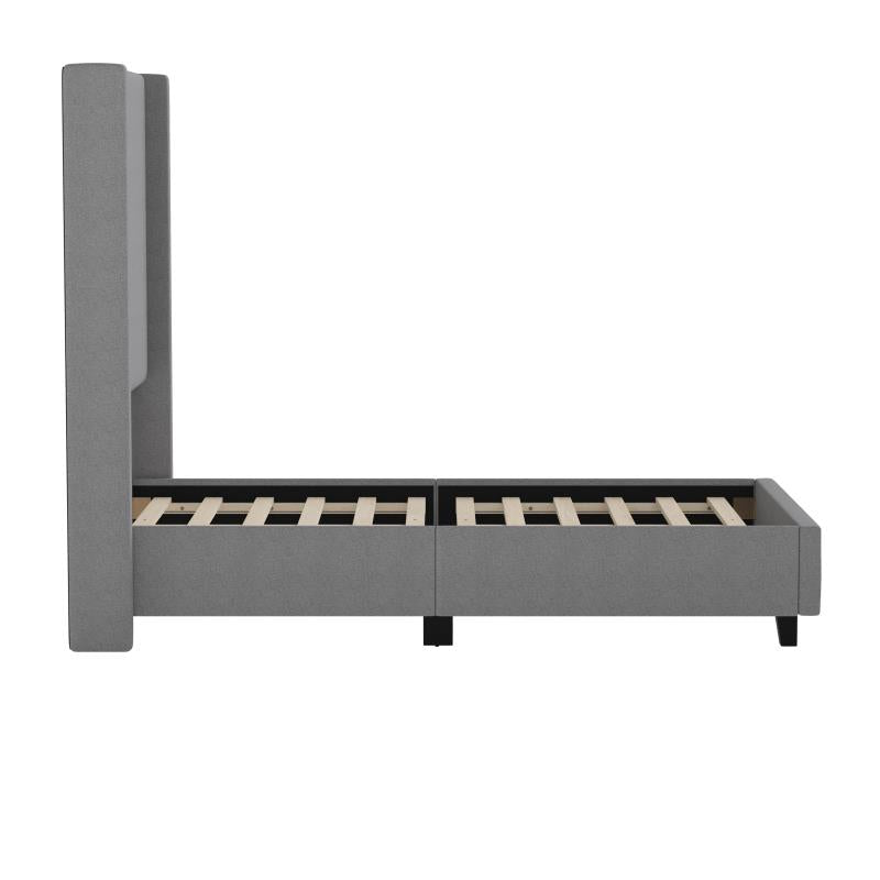 Gray Twin Size Platform Bed