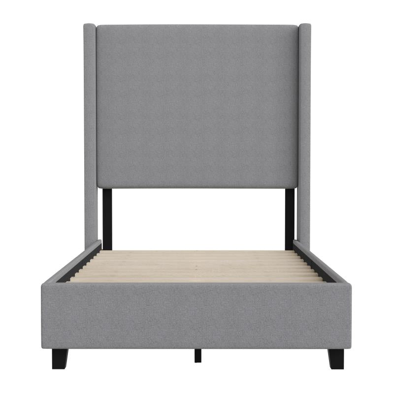 Gray Twin Size Platform Bed