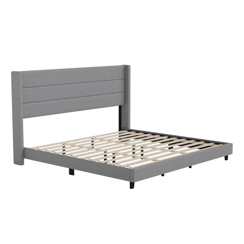 Gray King Platform Bed