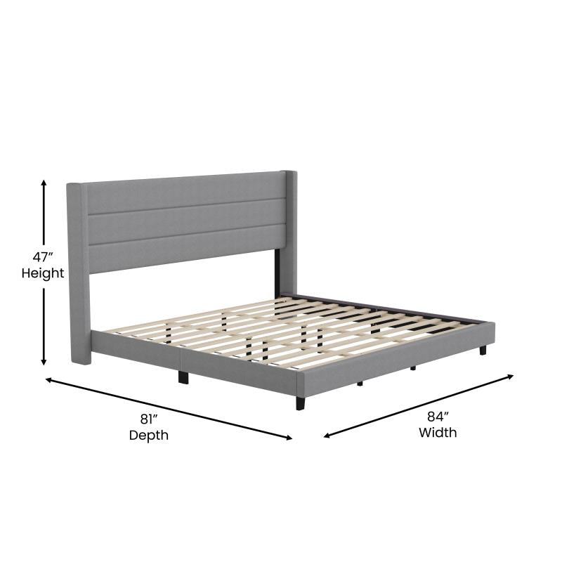 Gray King Platform Bed