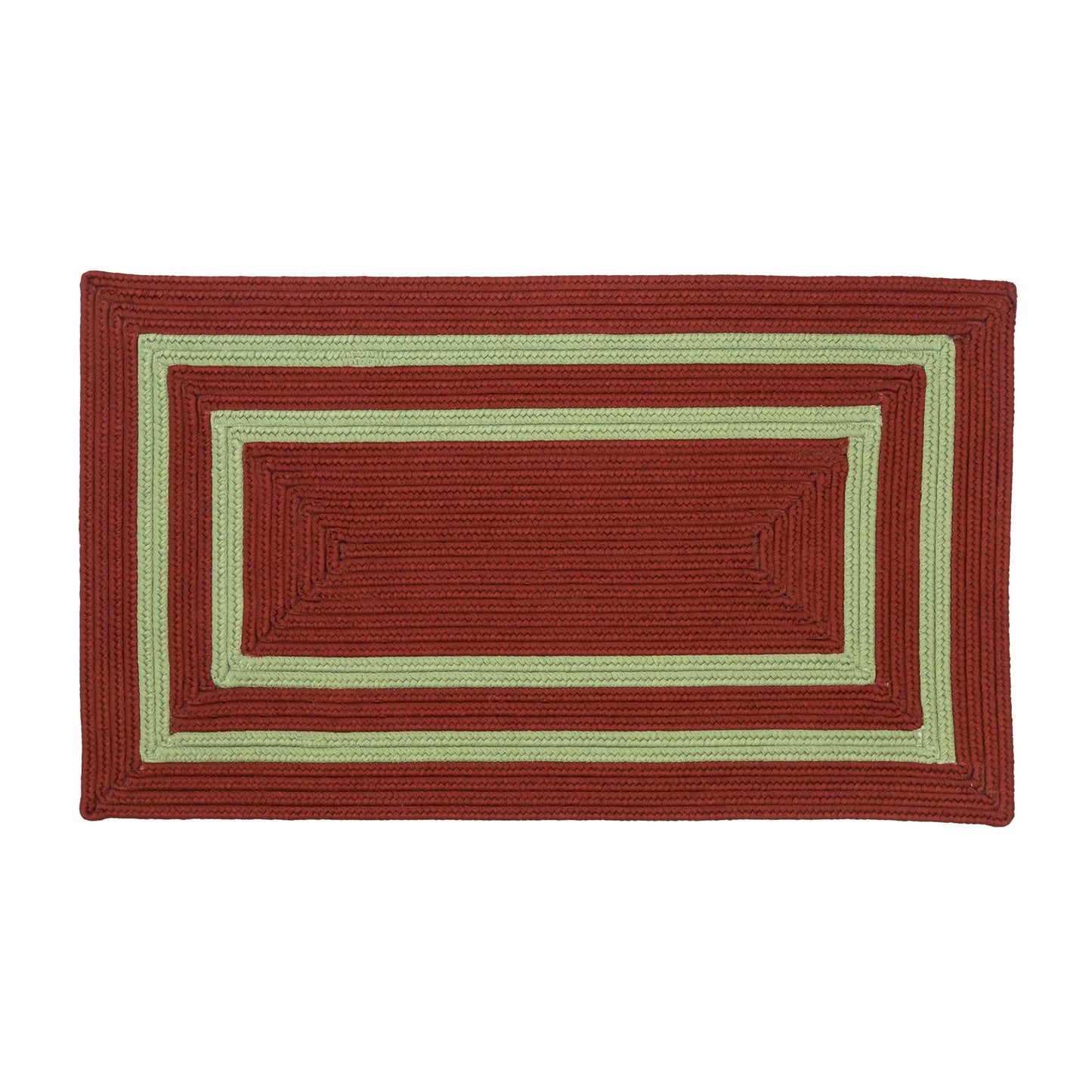 Double Border Christmas Rug - Red/Green 27" x 46"
