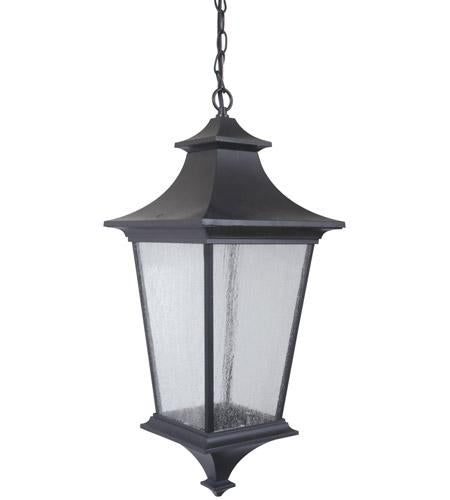Argent II 3 Light Pendant in Midnight with Clear Seeded Glass