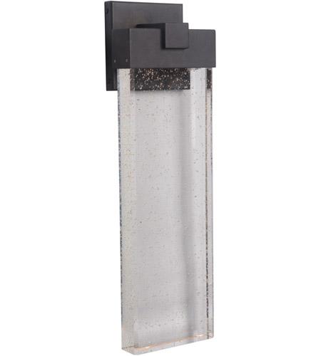 Aria Large LED Wall Mount in Matte Black with Seeded Crystal Glass