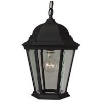 Straight Glass 1 Light Pendant in Matte Black with Clear Beveled Glass