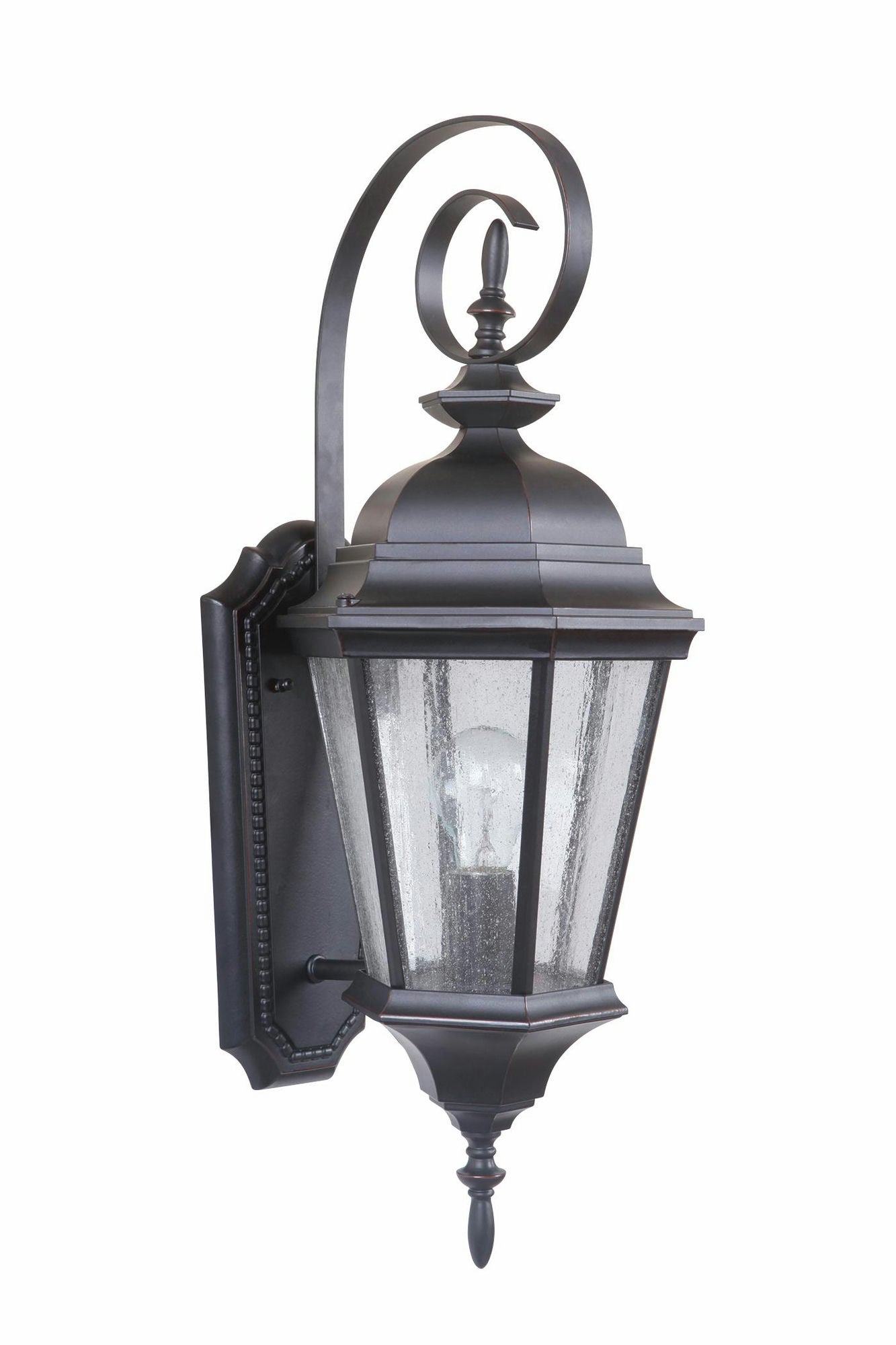 Chadwick 1 Light Medium Wall Mount in Oiled Bronze Gilded w/ Clear Seeded Glass
