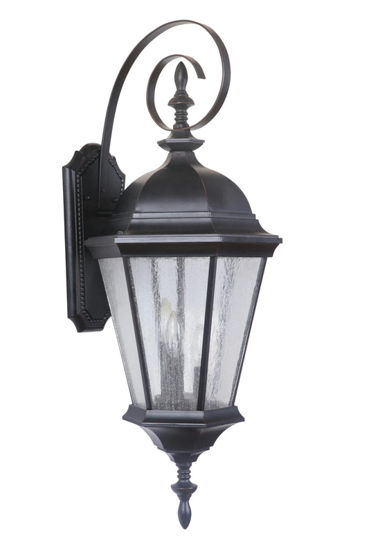 Chadwick 3 Light Large Wall Mount in Oiled Bronze Gilded with Clear Seeded Glass