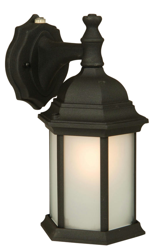Hex Style 1 Light Medium Wall Mount in Matte Black with Clear Beveled Glass