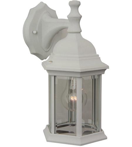Hex Style 1 Light Medium Wall Mount in Matte White with Clear Beveled Glass