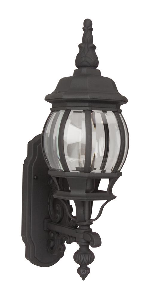 French Style 1 Light S Wall Mount Matte Black w/ Clear Beveled Glass, Z320-TB