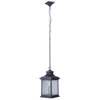 Gentry 1 Light Medium Pendant in Midnight with Clear Seeded Glass
