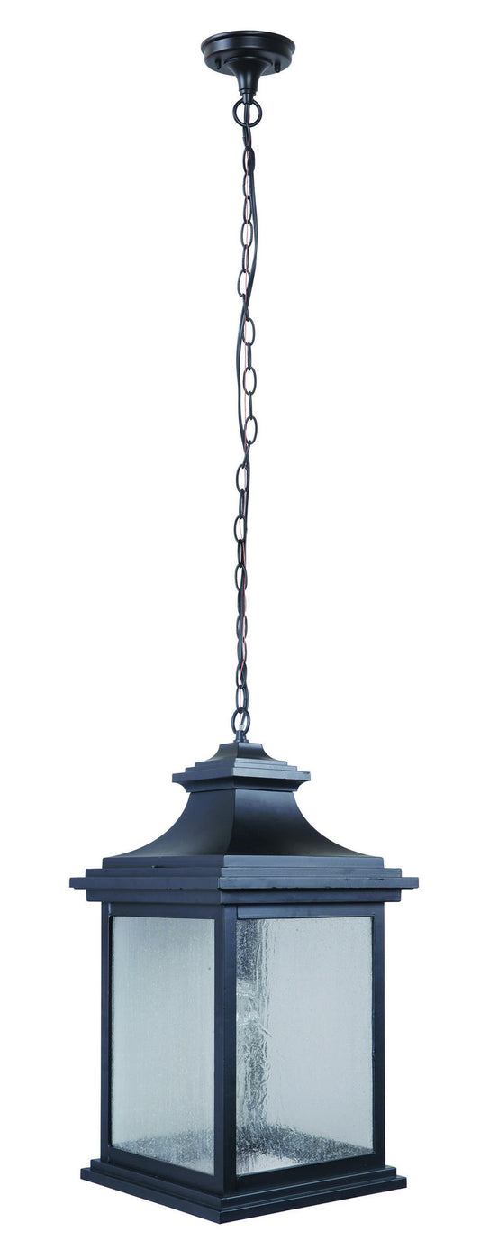 Gentry 1 Light Large Pendant in Midnight with Clear Seeded Glass