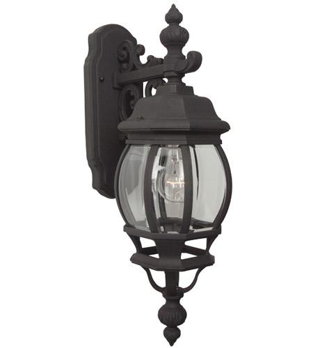 French Style 1 Light S Wall Mount Matte Black w/ Clear Beveled Glass, Z324-TB