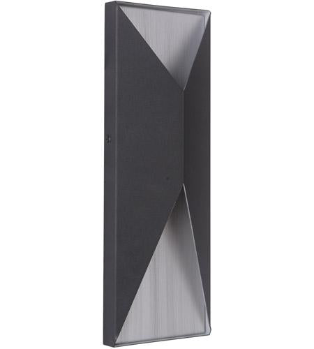 Peak 2 Light Medium LED Outdoor Pocket Sconce in Matte Black/Brushed Aluminum