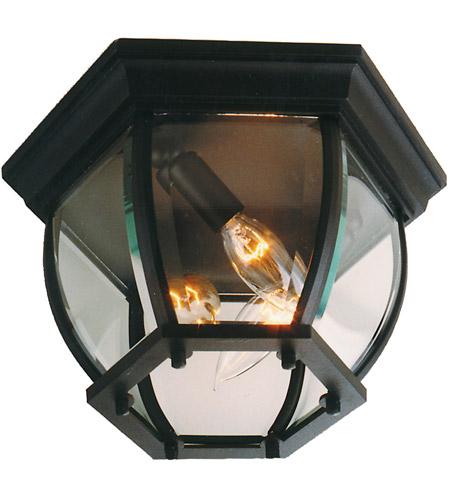 Bent Glass 3 Light Flushmount in Matte Black with Clear Beveled Glass