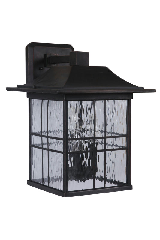 Dorset 3 Light Large Wall Mount in Aged Bronze Brushed with Water Glass