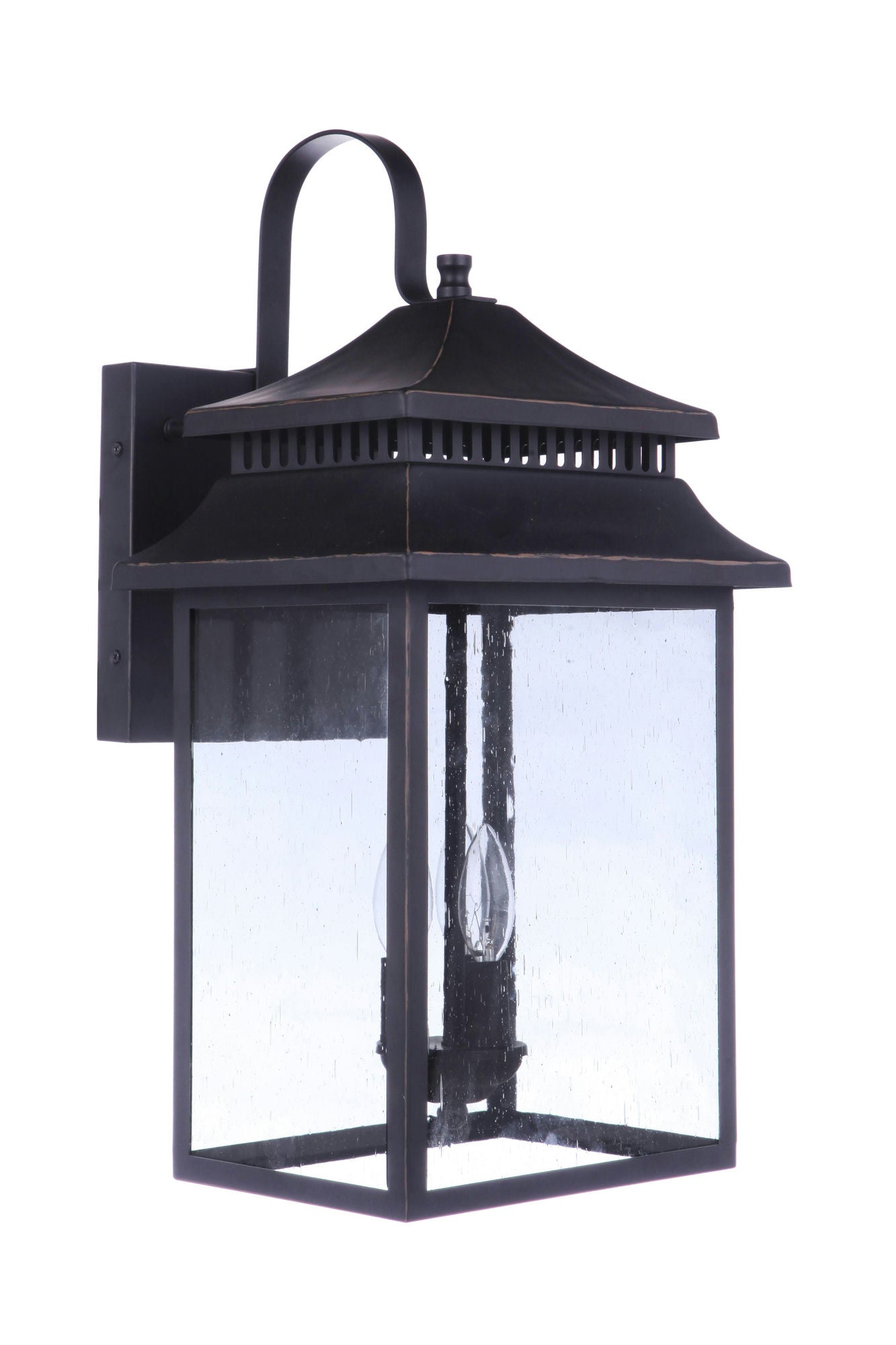 Crossbend Extra Large Outdoor Lantern, Dark Bronze Gilded 3x60Watt