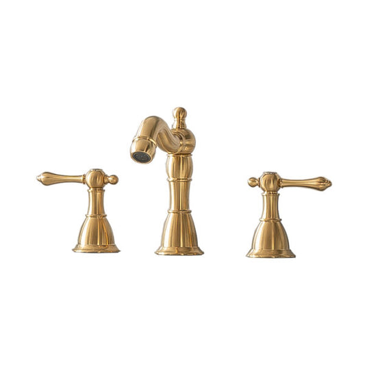 8" Widespread Faucet With Drain--Brushed Gold