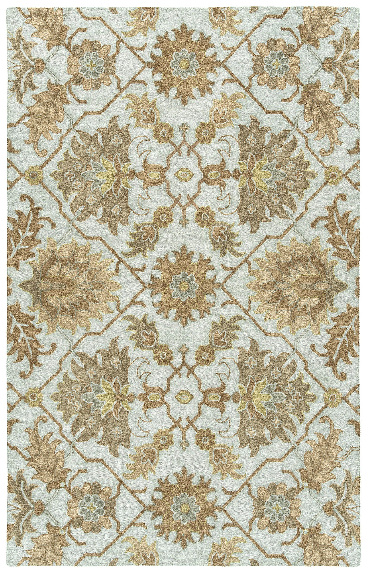 Kaleen Zocalo Collection Light Spa Throw Rug 2' x 3'