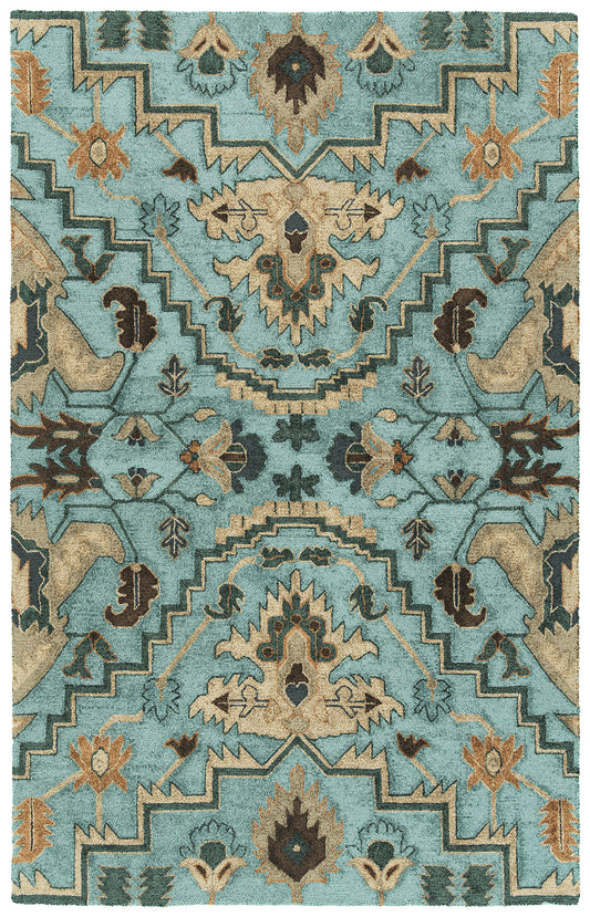 Kaleen Zocalo Collection Light Blue Area Rug 8' x 10'