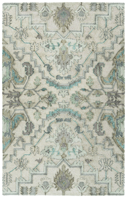 Kaleen Zocalo Collection Silver Spa Area Rug 9' x 12'