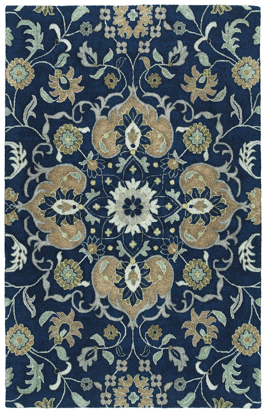 Kaleen Zocalo Collection Dark Navy Area Rug 8' x 10'