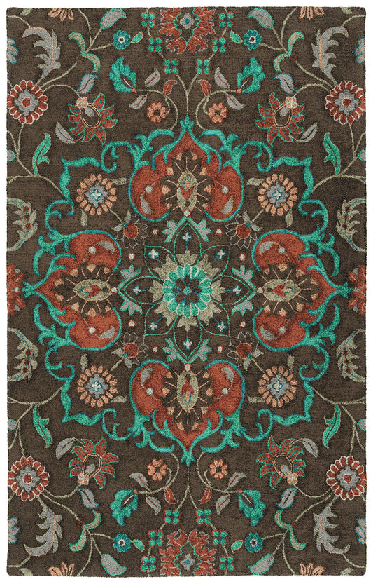 Kaleen Zocalo Collection Dark Chocolate Area Rug 8' x 10'
