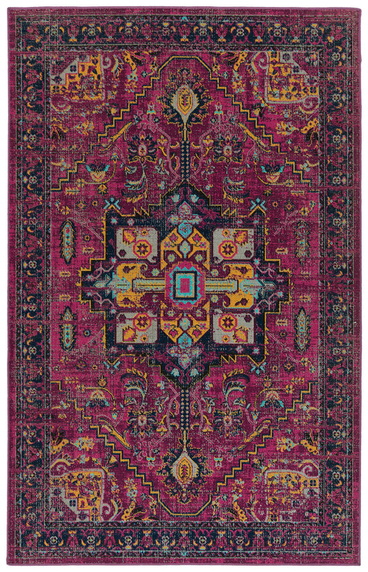 Kaleen Zuma Beach Collection Dark Pink Area Rug 7'10" x 10'