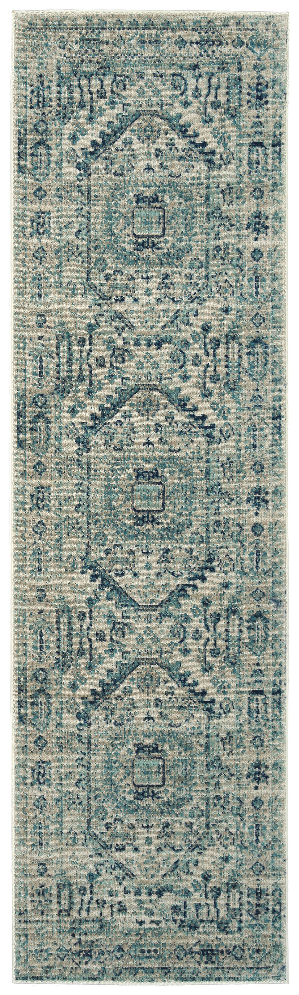 Kaleen Zuma Beach Collection Light Turquoise Runner 2'2" x 7'6"