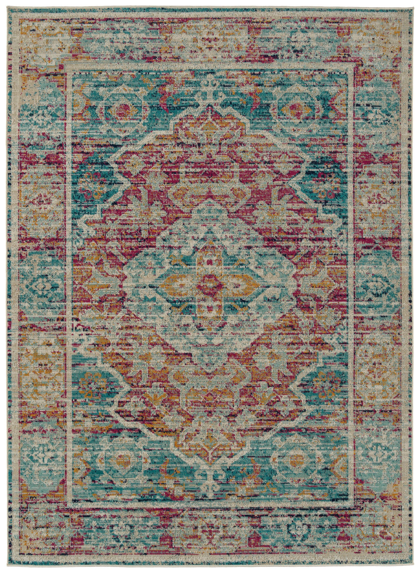 Kaleen Zuma Beach Collection Dark Multi Area Rug 5'3" x 7'3"