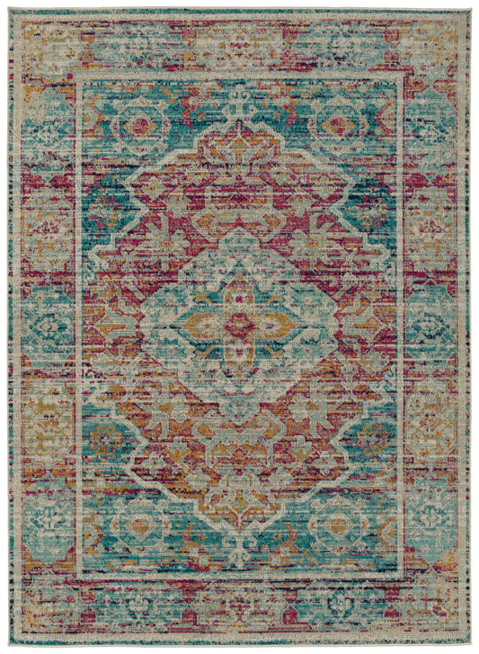 Kaleen Zuma Beach Collection Dark Multi Area Rug 5'3" x 7'3"
