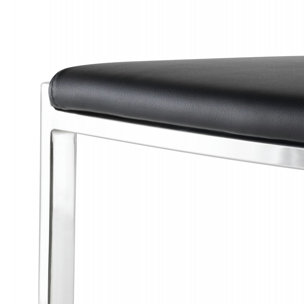 Aaron Black Naugahyde Bar Stool