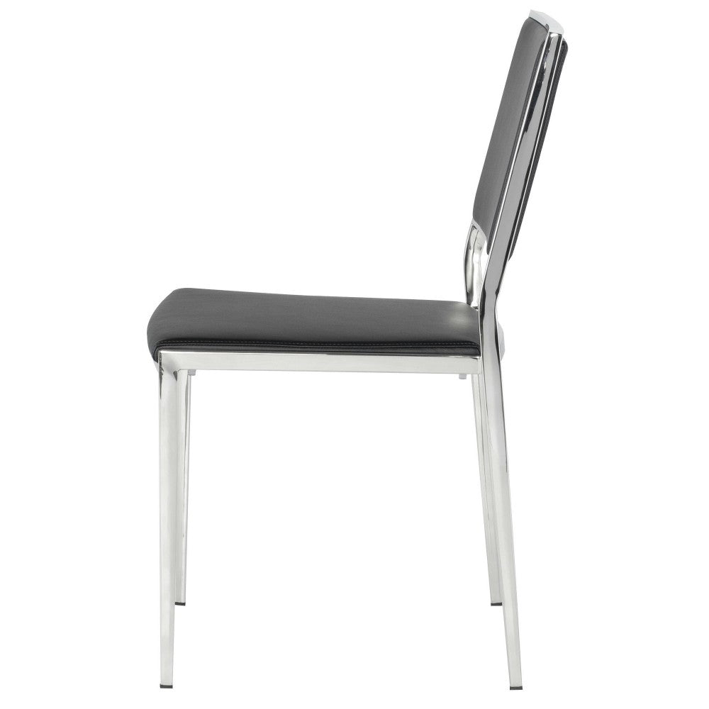 Aaron Black Naugahyde Dining Chair