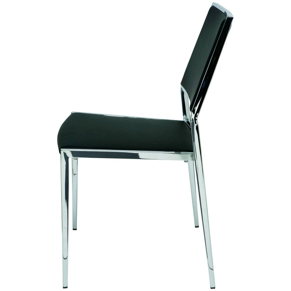 Aaron Black Naugahyde Dining Chair