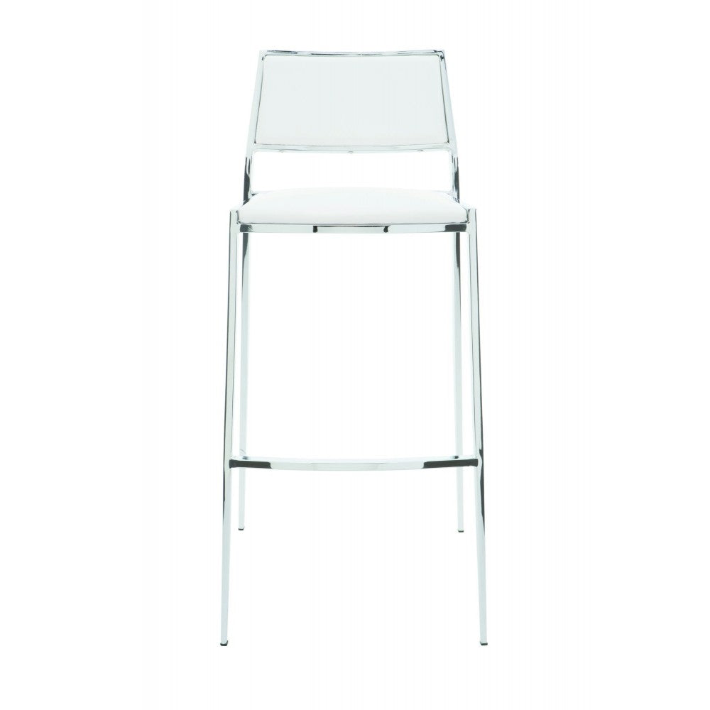 Aaron White Naugahyde Bar Stool